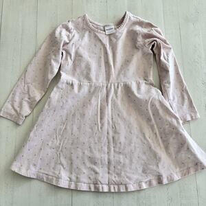 Hanna Andersson Pink Glimmer Dot Dress Size 5 VGUC Girly Twirl Dress